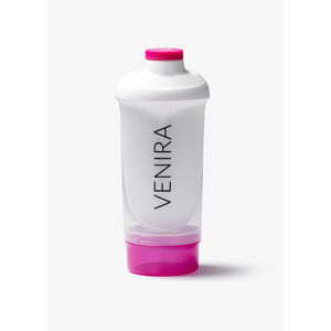 VENIRA shaker se zásobníkem, bílo-růžový, 500 ml + 150 ml