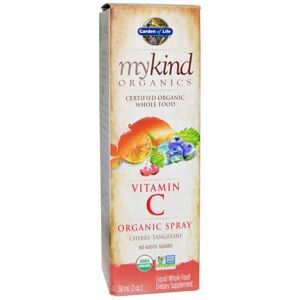 Mykind Organics vitamín C ve spreji s příchutí třešně a mandarinky, 58 ml