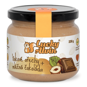 Lískové ořechy a mléčná čokoláda Lucky Alvin pomazánka