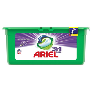 Ariel Lavender Fresh gelové kapsle 3 v 1, 28 praní 28 ks