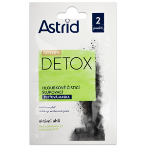
				Astrid CITYLIFE DETOX hloubkově čisticí slupovací pleťová maska 2x8 ml
		