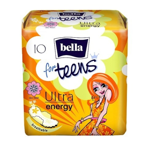 Bella For Teens Ultra Energy hygienické vložky s křidélky a jemnou vůní 10 ks/bal.
