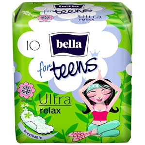 
				Bella For Teens Ultra Relax hygienické vložky s křidélky a jemnou vůní 10 ks/bal.
		