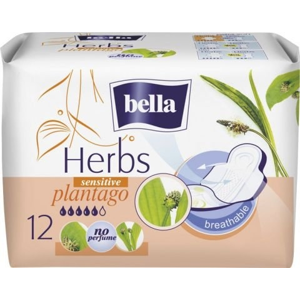 
				Bella Herbs Plantago Sensitive hygienické prodyšné vložky s křidélky bez parfemace 12 ks/bal.
		