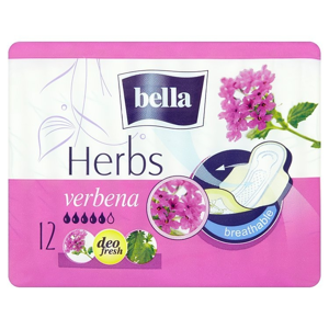 
				Bella Herbs Verbena hygienické prodyšné vložky s křidélky a jemnou vůní 12 ks/bal.
		