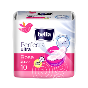 
				Bella Perfecta Ultra Rose hygienické prodyšné vložky s křidélky a jemnou vůní 10 ks/bal.
		