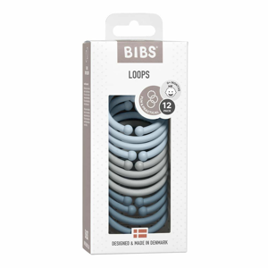 BIBS Loops kroužky 12 ks - Baby Blue / Cloud / Petrol