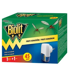 
				Biolit elektrický odpařovač proti komárům, 45 nocí, 27 ml
		