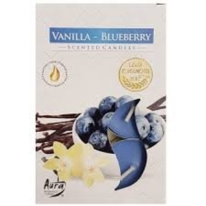 
				Bispol Aura Vanilla Blueberry - Vanilka a borůvky vonné čajové svíčky 6 ks
		