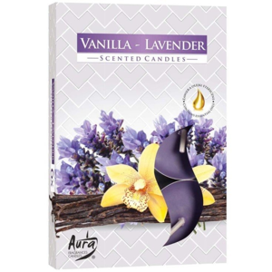 Bispol Aura Vanilla - Lavander vonné čajové svíčky 6 ks