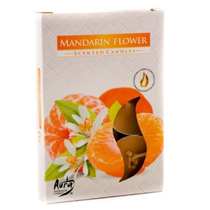 Bispol Mandarinka a květy vonná čajová svíčka 6ks