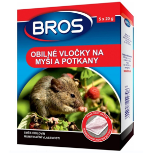 BROS obilné vločky proti myším, krysám a potkanům, 100 g