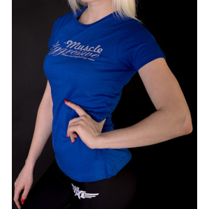 Dámske Fitness tričko – Dark blue logo – Muscle Aggressive L