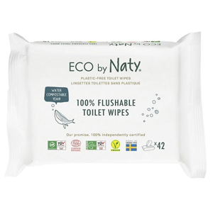 Eco Naty ECO vlhčené splachovatelné ubrousky s funkcí toaletního papíru Naty bez vůně (42 ks)