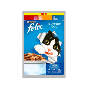 
				Felix Fantastic Duo hovězí, drůbež v želé kapsička pro kočky 100 g
		