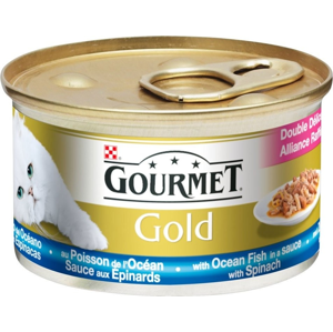 
				GOURMET Gold směs kousků s mořskými rybami ve šťávě se špenátem 85 g
		