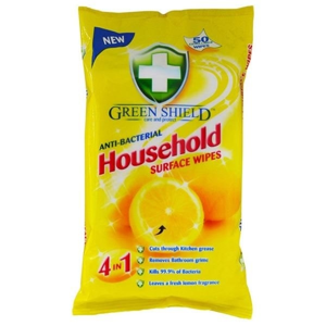 Green Shield antibakteriální ubrousky na čištění všech povrchů, citrón 50 ks/bal.