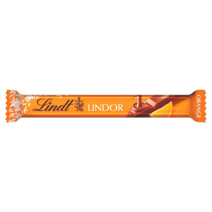Lindt Lindor mléčná čokoládová tyčinka plněná tekutou pomerančovou náplní 38 g