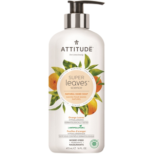 Mýdlo na ruce ATTITUDE - Super leaves Přírodní mýdlo na ruce ATTITUDE Super leaves s detoxikačním účinkem - pomerančové listy 473 ml