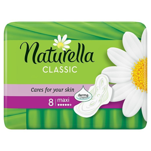
				Naturella Camomile Classic maxi hygienické vložky s křidélky a jemnou vůní 8ks/bal.
		