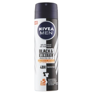 
				Nivea Men Black & White Invisible Ultimate Impact antiperspirant, 150 ml
		