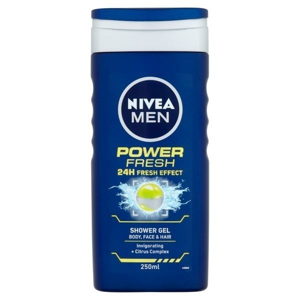 Nivea Power Refresh sprchový gel na tělo, tvář a vlasy 250 ml