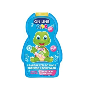 
				On line Kids šampon a sprchový gel bubble gum 250 ml (modrý)
		