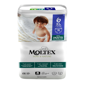 Natahovací plenkové kalhotky Moltex Pure & Nature XL 14+ kg (18 ks)