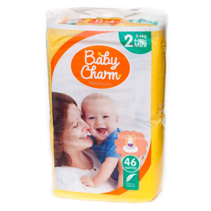 Plenky Baby Charm Super Dry Flex vel. 2 Mini, 4-8 kg, 46 ks