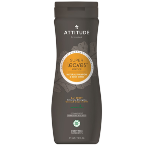 Přírodní pánský šampón & tělové mýdlo (2 v 1) ATTITUDE Super leaves s detoxikačním účinkem - normální vlasy 473 ml