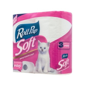 Roll Pap Soft, 3-vrstvý toaletní papír, 4 ks