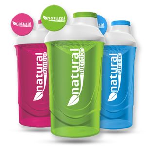 Shaker Natural Nutrition 600ml barevný průhledný 600ml Modrý