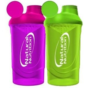 Shaker Natural Nutrition 600ml barevný průhledný 600ml Růžový