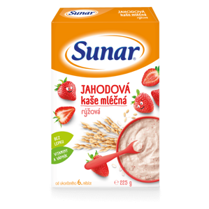 Sunar Jahodová kaše mléčná rýžová 225 g