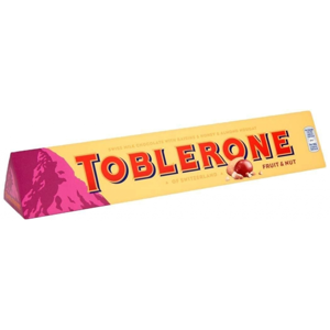 Toblerone mléčná čokoláda s rozinkami a medovo-mandlovým nugátem 100 g