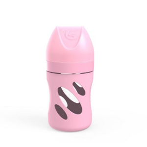Twistshake Kojenecká láhev anti-colic skleněná 180 ml pastelově růžová