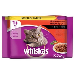 
				Whiskas Klasický výběr se zeleninou ve šťávě kapsička pro kočky 4x100 g
		